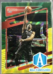 Spencer Dinwiddie 2021-22 DONRUSS GREEN & YELLOW LASER PARALLEL #89 WIZARDS
